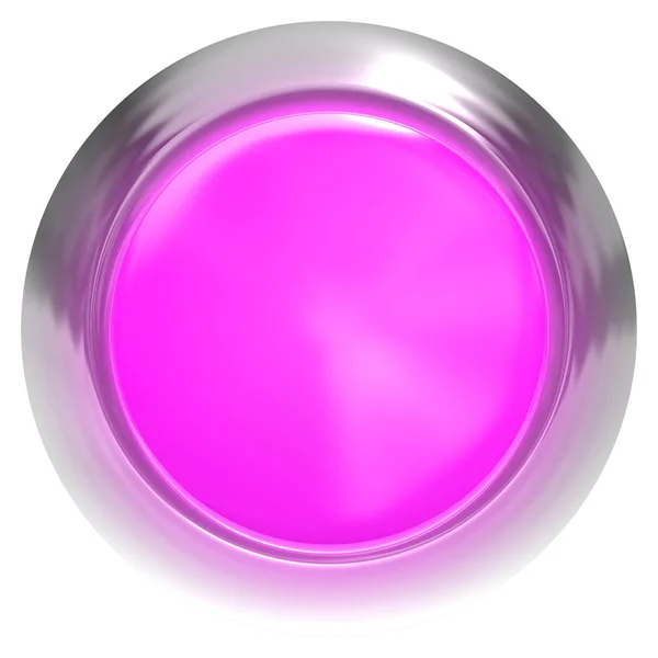 Web button 3d - purple glossy realistic with metal frame — Stock Photo, Image