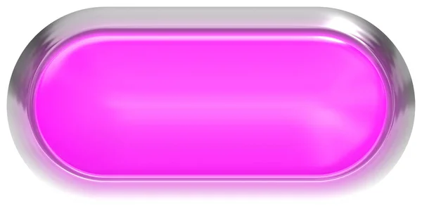 Botão web 3d - roxo brilhante realista com moldura de metal, t fácil — Fotografia de Stock