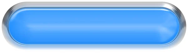 Веб-кнопка 3d - синій глянсовий реалізм з металевою рамкою, легко — стокове фото