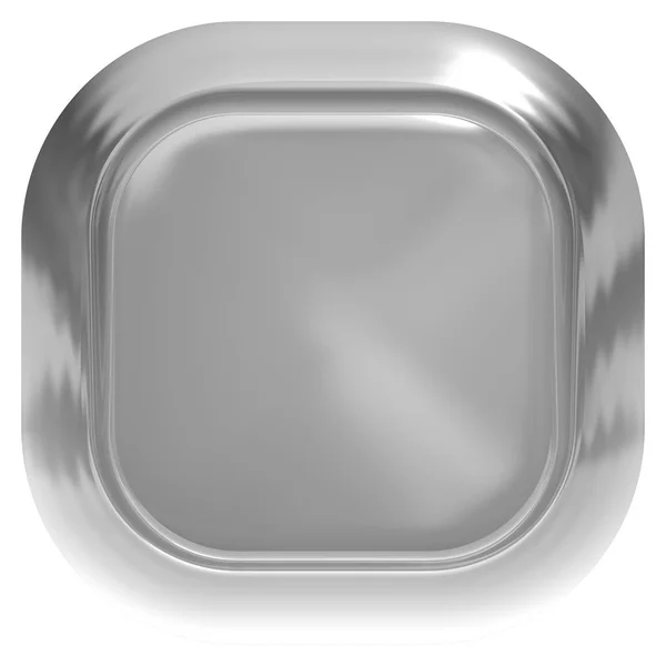 Web knop 3d - grijs glanzend realistisch met metalen frame, eenvoudig te — Stockfoto