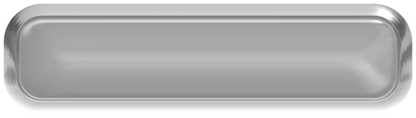 Веб-кнопка 3d - сірий глянсовий реалістичний з металевою рамкою, легко — стокове фото