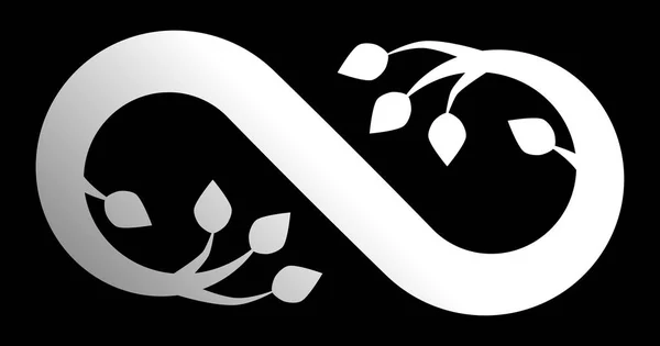 L'infinito fiorisce icona simbolo - gradiente bianco, isolato - vettore — Vettoriale Stock