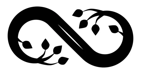 Infinity virágzik szimbólum ikon - fekete, elszigetelt - vektor — Stock Vector