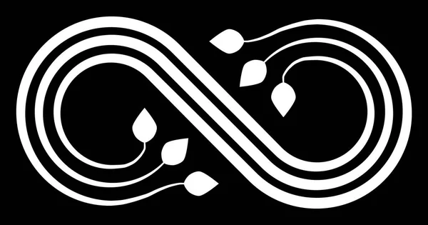 Символ бесконечности - белый, изолированный - вектор — стоковый вектор