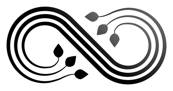 Ícone de símbolo de florescimento infinito - gradiente preto, isolado - vecto — Vetor de Stock