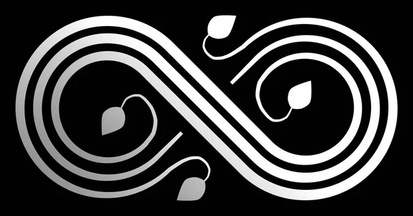 Infinity virágzik szimbólum ikon - fehér színátmenetes, elszigetelt - vecto — Stock Vector