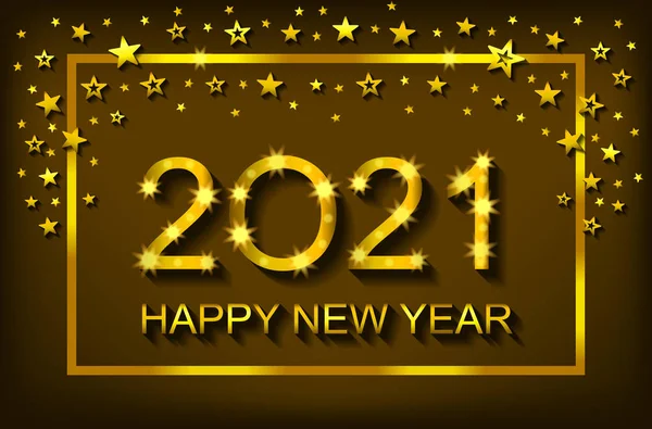 Happy New Year 2021-wenskaart, flyer, uitnodiging-vector — Stockvector