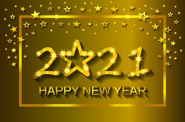 Happy New Year 2021-wenskaart, flyer, uitnodiging-vector — Stockvector