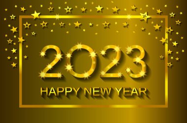 Happy New Year 2023 - tebrik kartı, el ilanı, davetiye - vektör
