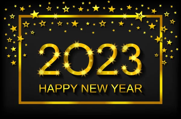 Happy New Year 2023 - tebrik kartı, el ilanı, davetiye - vektör