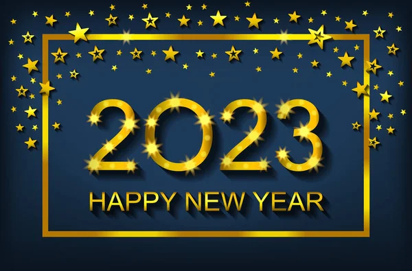 Happy New Year 2023 - felicitare, pliant, invitație - vector — Vector de stoc