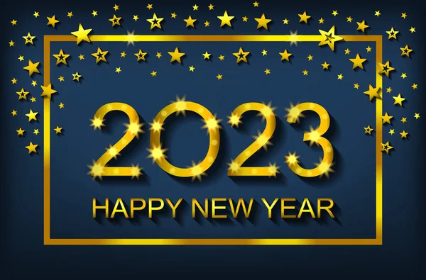 Happy New Year 2023-wenskaart, flyer, uitnodiging-vector — Stockvector