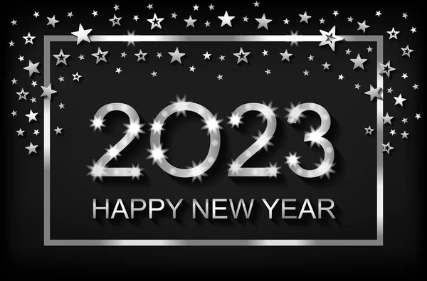 Happy New Year 2023-wenskaart, flyer, uitnodiging-vector — Stockvector