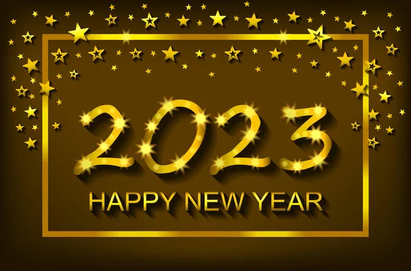 Happy New Year 2023-wenskaart, flyer, uitnodiging-vector — Stockvector