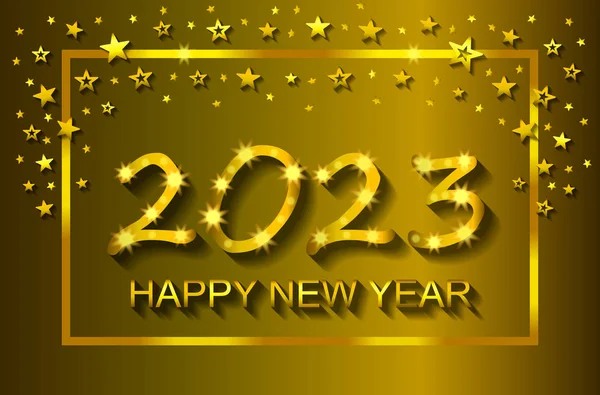 Happy New Year 2023-wenskaart, flyer, uitnodiging-vector — Stockvector