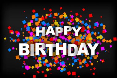 Happy Birthday - tebrik kartı, el ilanı, davetiye - vektör illus