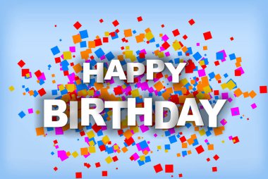 Happy Birthday - tebrik kartı, el ilanı, davetiye - vektör illus