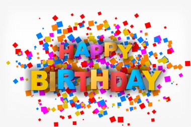 Happy Birthday - tebrik kartı, el ilanı, davetiye - vektör illus