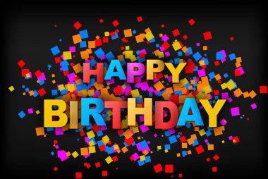 Happy Birthday - tebrik kartı, el ilanı, davetiye - vektör illus