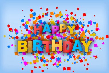 Happy Birthday - tebrik kartı, el ilanı, davetiye - vektör illus