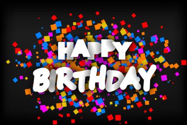 Happy Birthday - tebrik kartı, el ilanı, davetiye - vektör illus