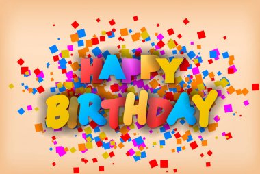 Happy Birthday - tebrik kartı, el ilanı, davetiye - vektör illus