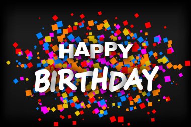 Happy Birthday - tebrik kartı, el ilanı, davetiye - vektör illus