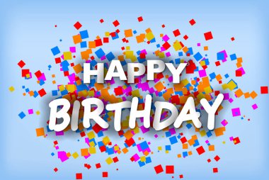 Happy Birthday - tebrik kartı, el ilanı, davetiye - vektör illus