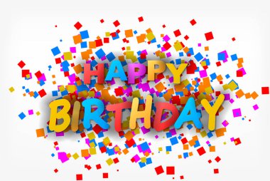 Happy Birthday - tebrik kartı, el ilanı, davetiye - vektör illus