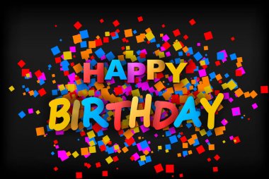 Happy Birthday - tebrik kartı, el ilanı, davetiye - vektör illus