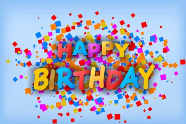 Happy Birthday - tebrik kartı, el ilanı, davetiye - vektör illus