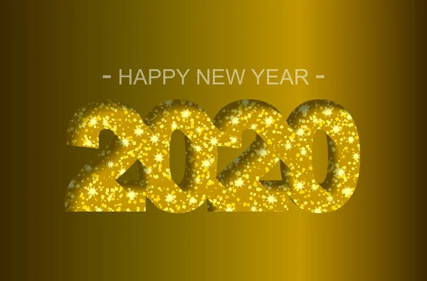 Happy New Year 2020-wenskaart, flyer, uitnodiging-vector — Stockvector