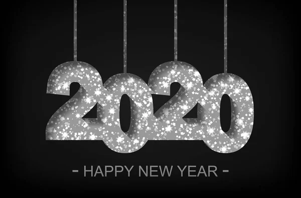Happy New Year 2020 - greeting card, flyer, invitation - vector — Stock Vector