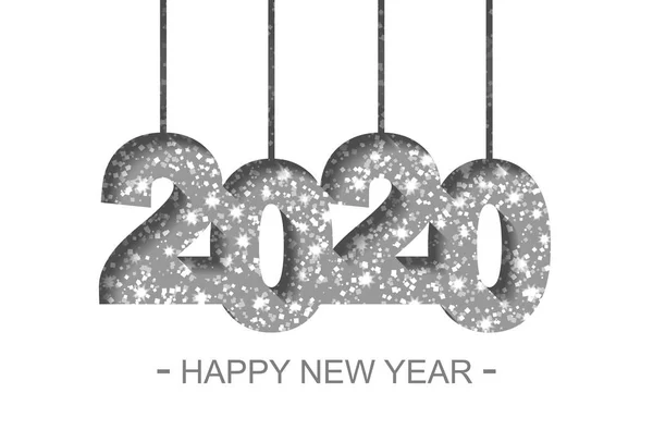 Happy New Year 2020 - greeting card, flyer, invitation - vector — Stock Vector