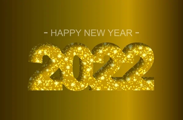 Happy New Year 2022 - greeting card, flyer, invitation - vector — Stock Vector