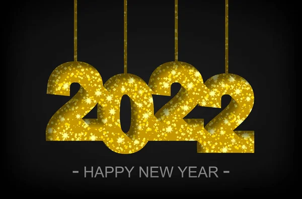 Happy New Year 2022 - greeting card, flyer, invitation - vector — Stock Vector