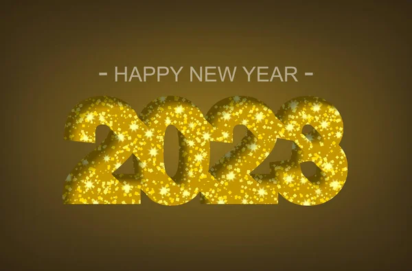 Happy New Year 2023 - greeting card, flyer, invitation - vector — Stock Vector