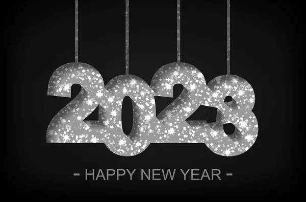 Boldog új évet 2023-üdvözlőlap, szórólap, meghívó-vektor — Stock Vector