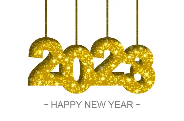 Ευτυχισμένο το νέο έτος 2023-ευχετήρια κάρτα, Φέιγ βολάν, πρόσκληση-διάνυσμα — Διανυσματικό Αρχείο
