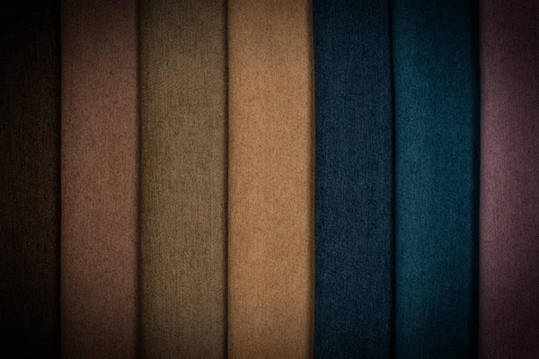 Döşemelik kumaş çeşitli renk örnekleri. Arka plan, boş şablon.