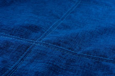 Kumaş dokulu ve dikiş Dikiş dikiş. Arka plan boş şablon. Seçici odak.