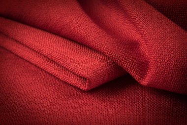 Buruşuk kumaş arka plan ve doku. Soyut arkaplan, boş şablon. Seçici odak.