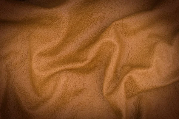 Natural Brown Leather Texture Top View — Stock Photo, Image