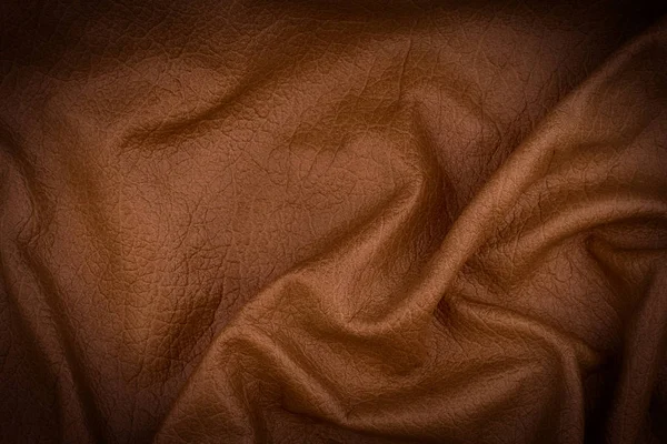 Natural Brown Leather Texture Top View — Stock Photo, Image