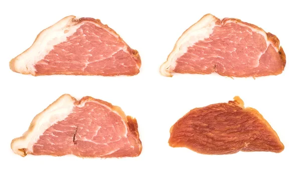 Räucherfleisch Auf Weißem Hintergrund — Stockfoto