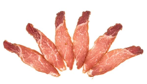 Gerookt Vlees Een Witte Achtergrond — Stockfoto
