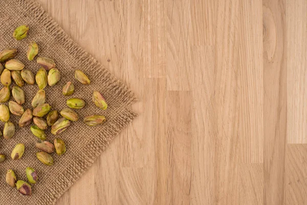 Roasted Pistachio Nuts Natural Wooden Table Background Healthy Food Nutrition — Stock Photo, Image