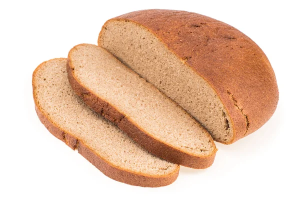 Frisch Geschnittenes Roggenbrot Isoliert Auf Weißem Hintergrund Ausschneiden Selektiver Fokus — Stockfoto