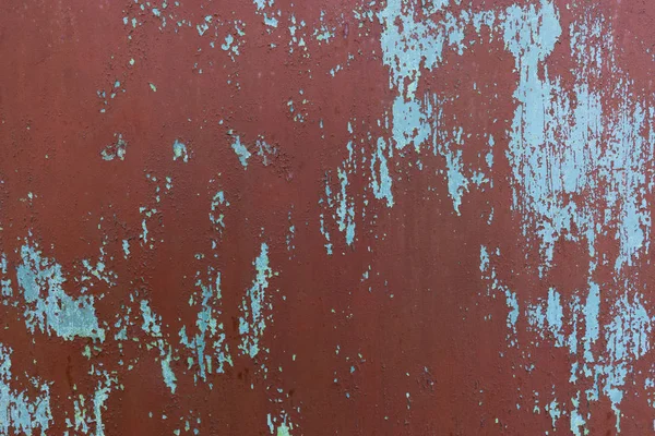 Painted Iron Surface Large Rusty Metal Corrosion Chipped Paint Old — Stock Photo, Image