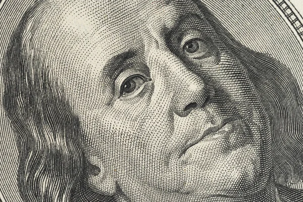 Closeup photo of a 100 dollar bill. — Stock Photo, Image